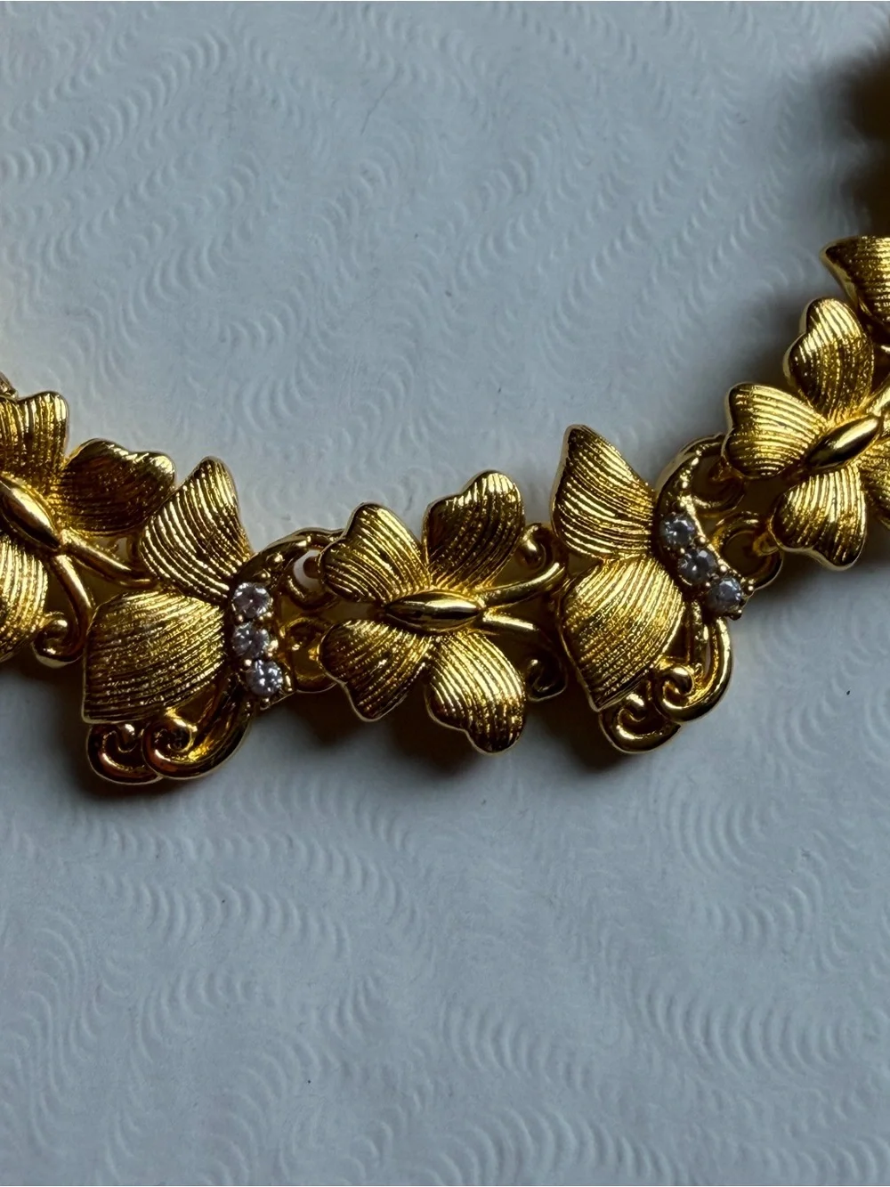Gold Floral Butterfly Link Bracelet - Women Jewelry